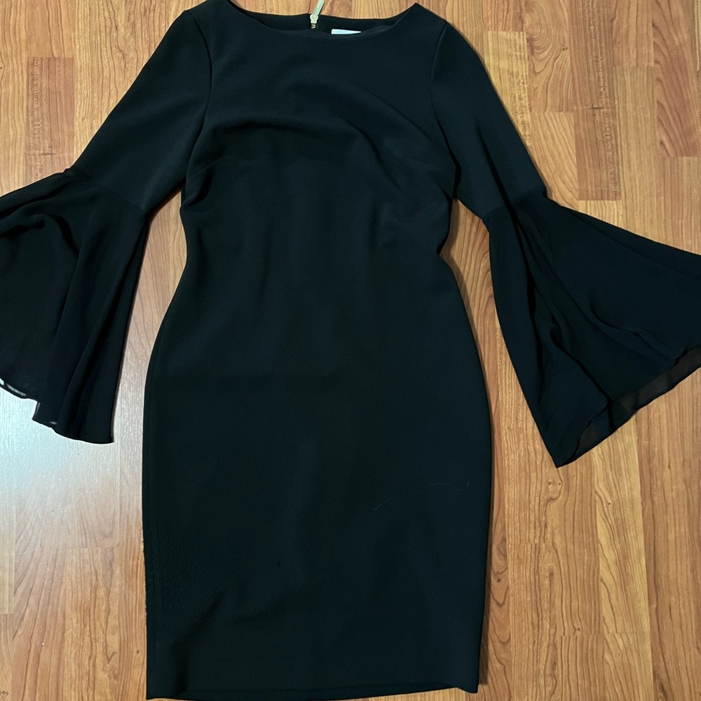 Black Calvin Klein cocktail dress